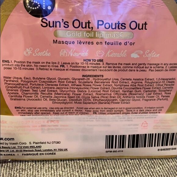 SFGlow Sun's Out Pouts Out Lip Mask (4 pack) - Picture 5 of 5